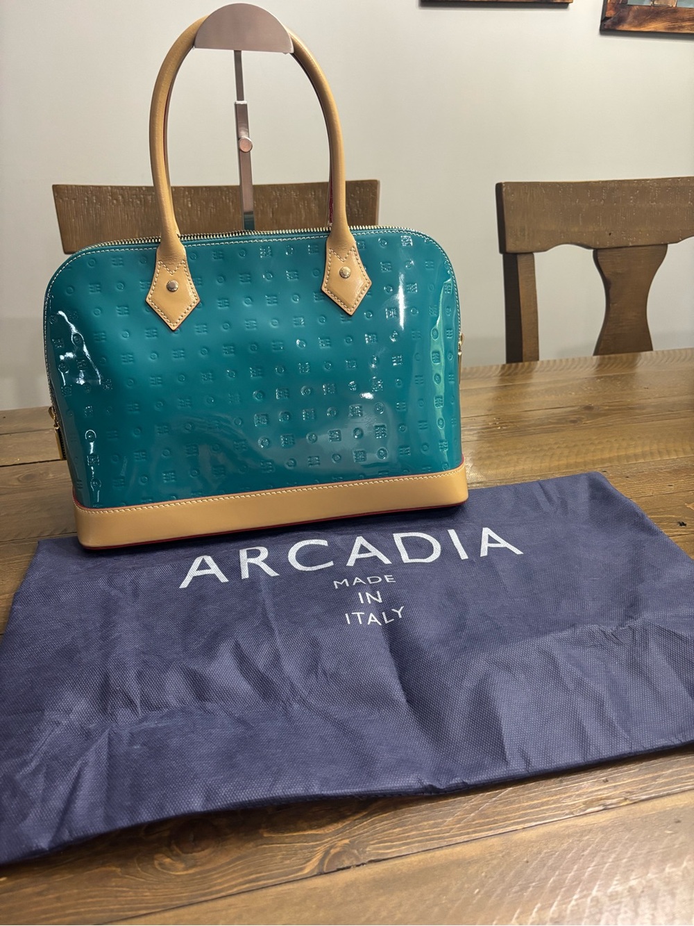 Arcadia Made in Italy Patent Leather Dome Satchel